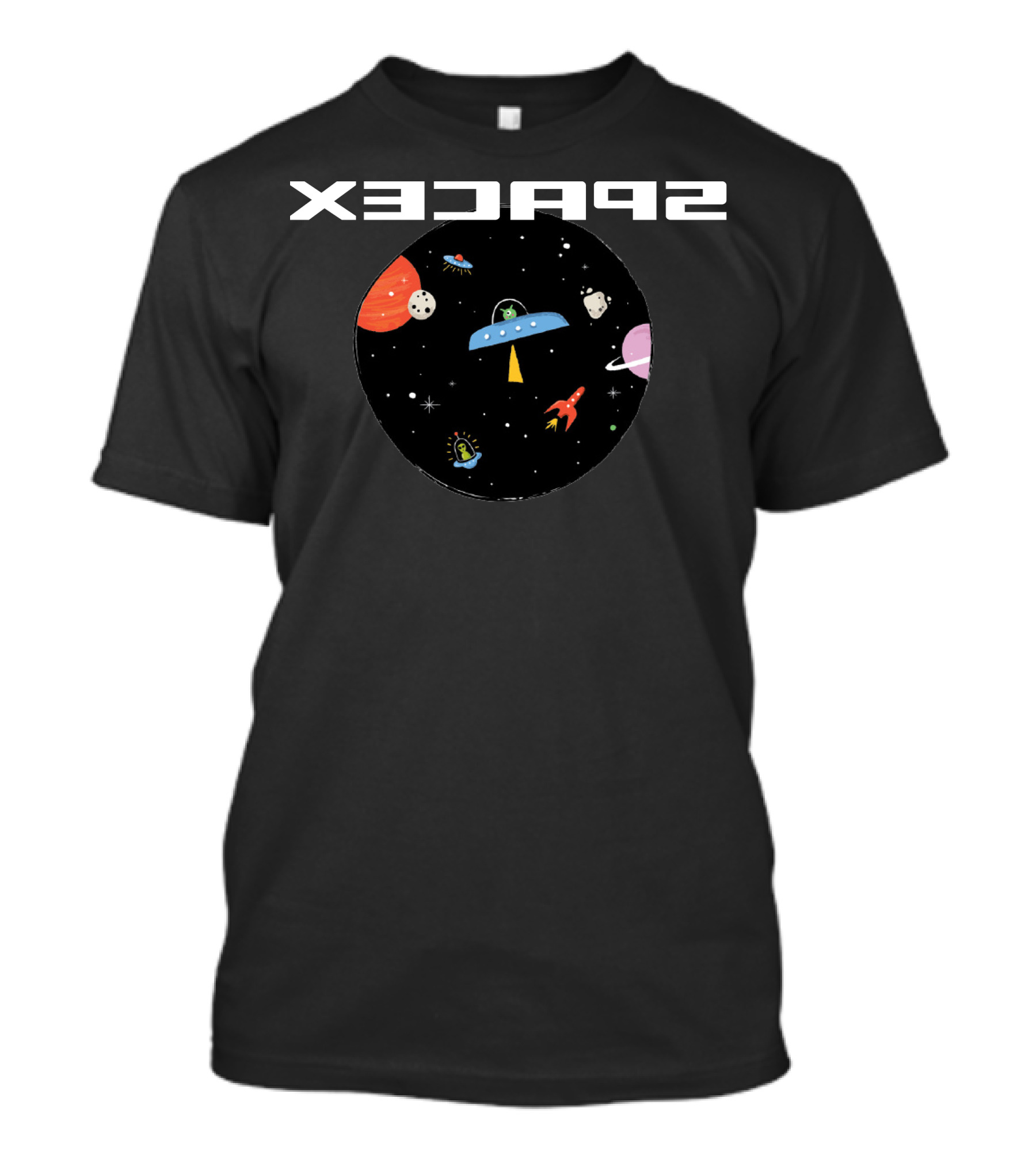 SPACEX UFO Planets And Spaceships In Space T-Shirt