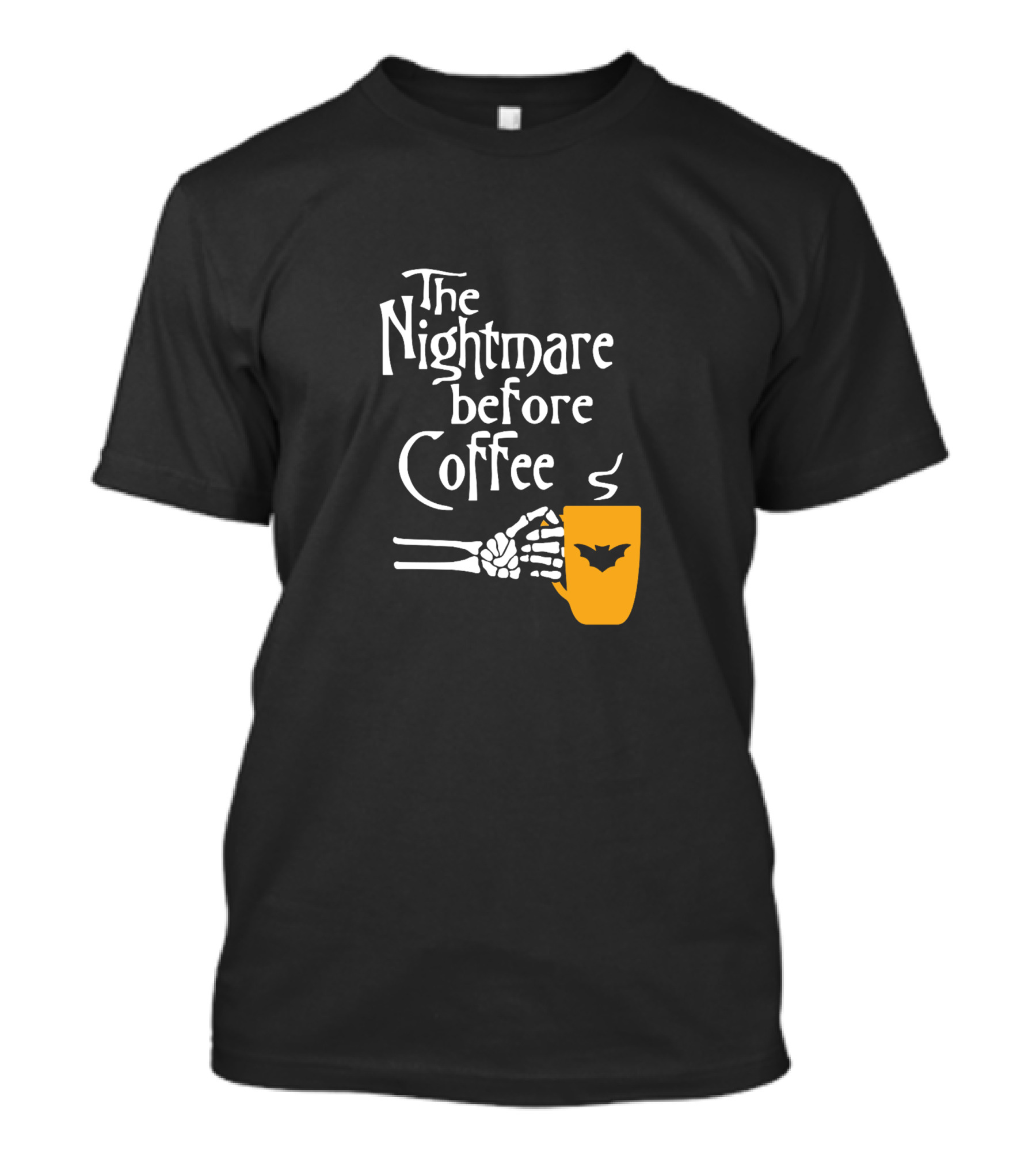 The Nightmare Before Coffee Skeleton Hand Holding Bat Mug T-Shirt