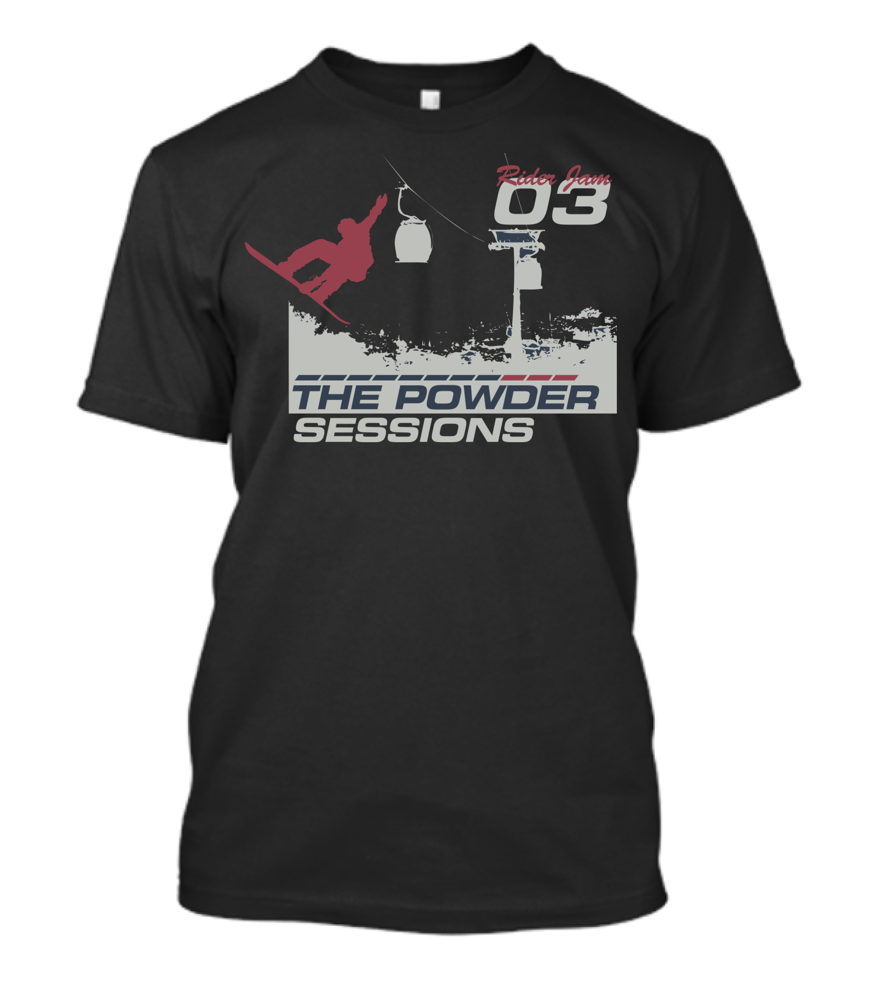 Rider Jam 03 Ski Lift Adventure The Powder Sessions T-Shirt