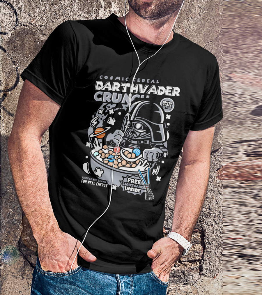 Cosmic Cereal Darth Vader Crunch Free Lightsaber Inside Outer Space Bites T-Shirt