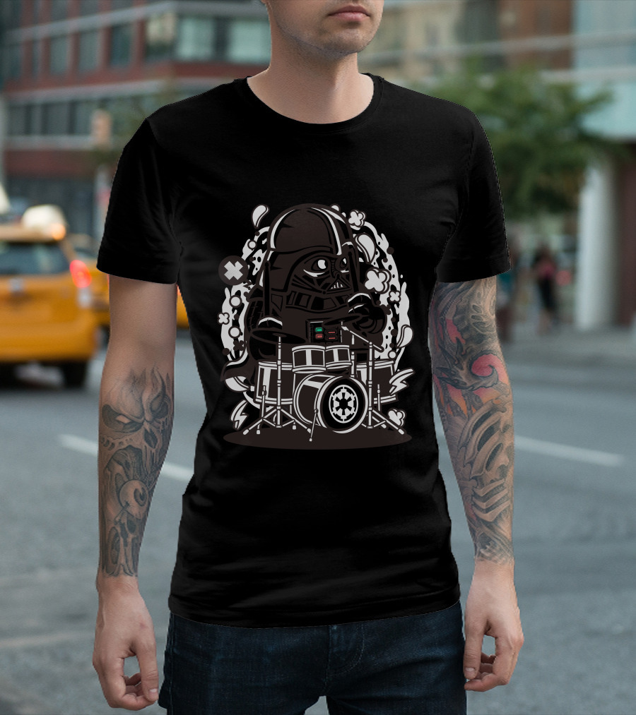 Vader Playing Drums Star Wars T-Shirt
