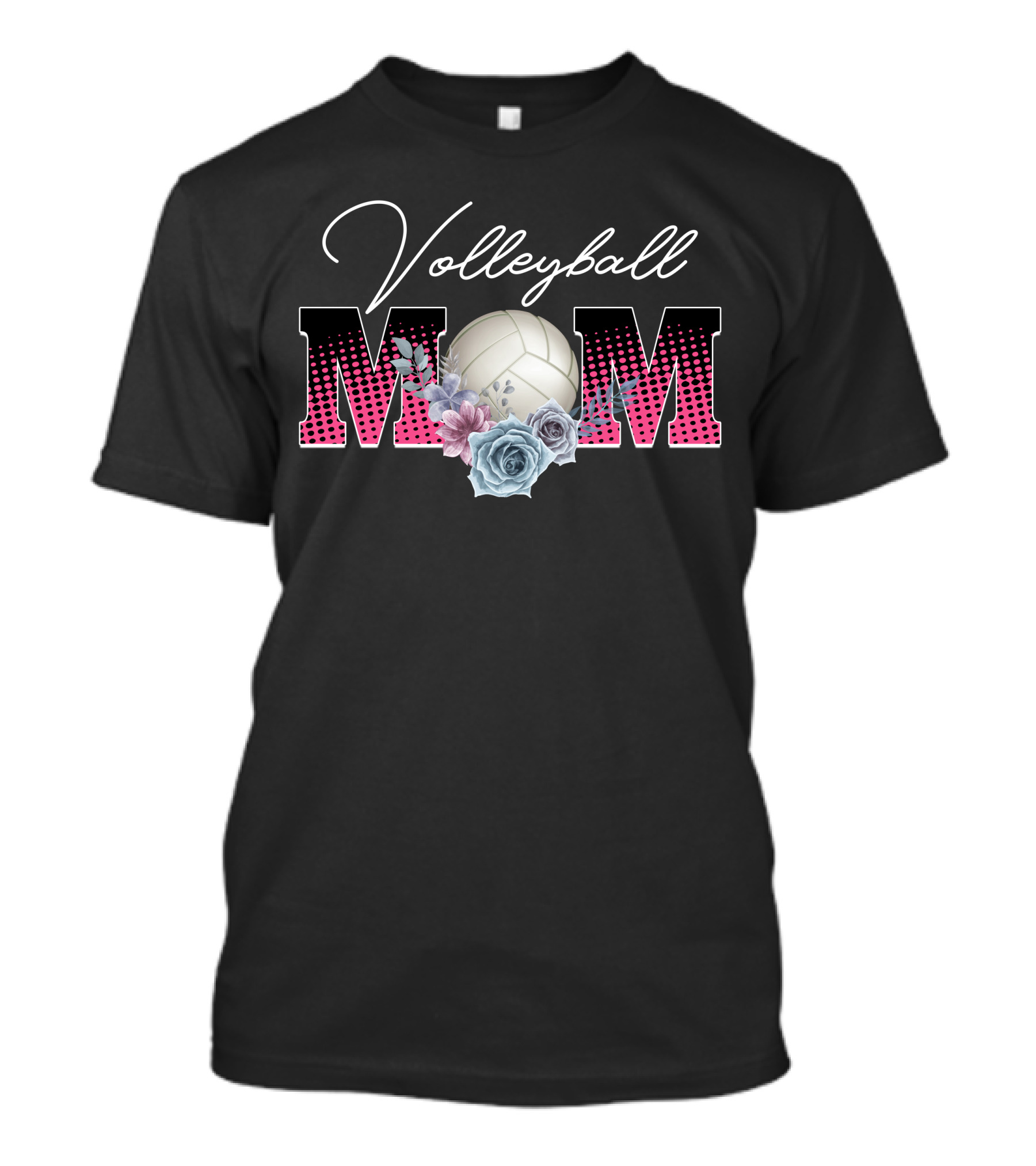 Volleyball Mom Flowers And Ball T-Shirt