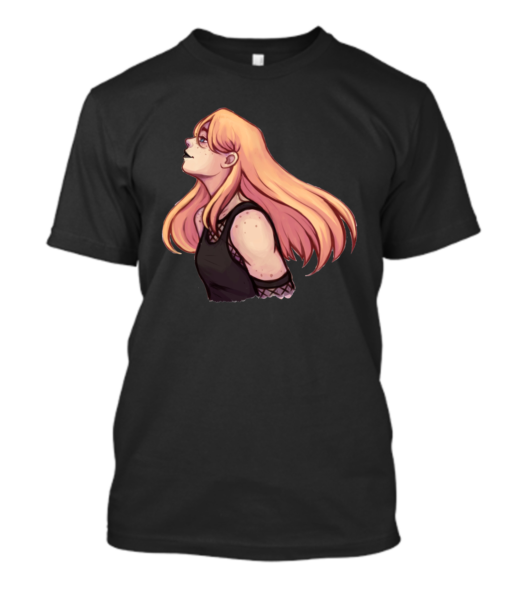Blond Girl Freckles Freestyled Artistic Expression T-Shirt