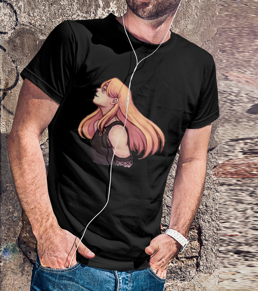 Blond Girl Freckles Freestyled Artistic Expression T-Shirt