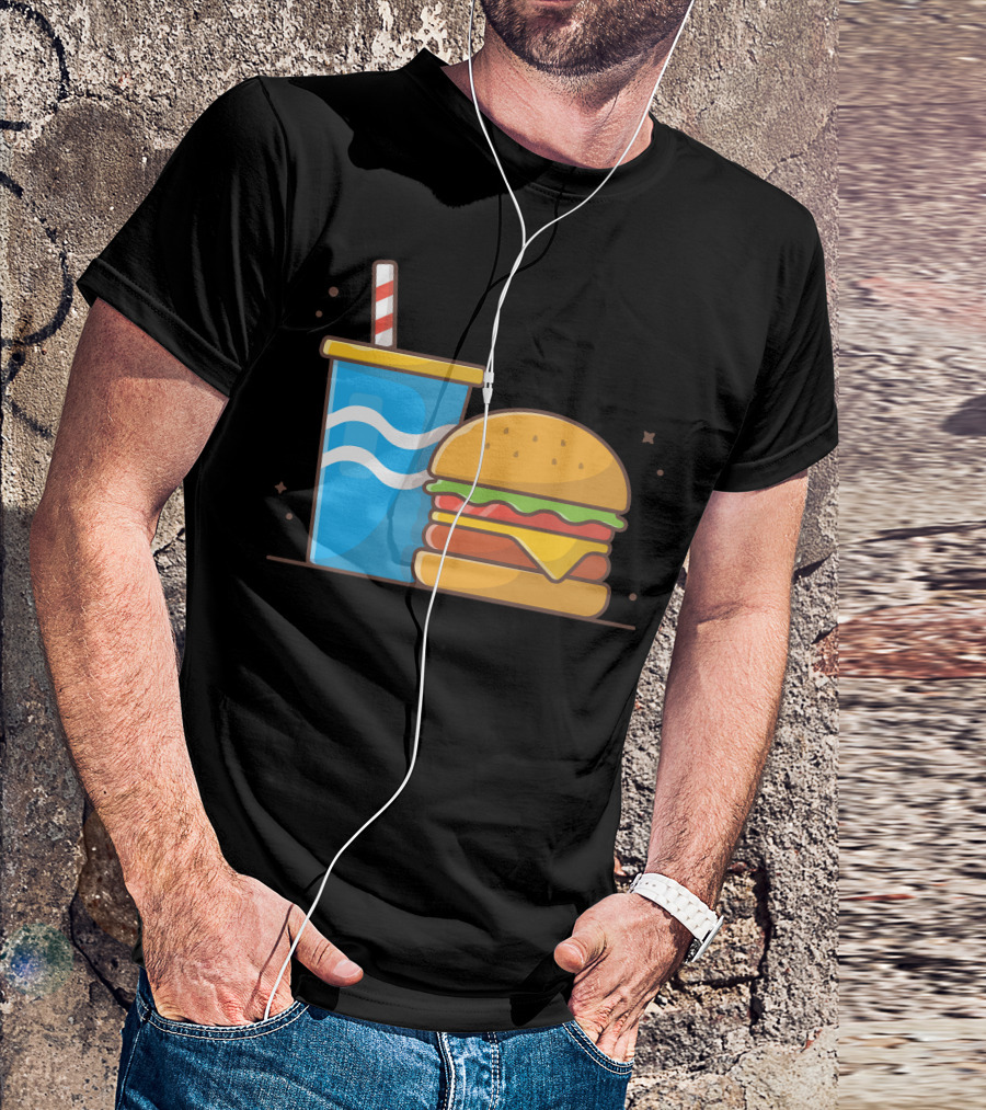 Cheese Burger With Soda Drink Combo T-Shirt