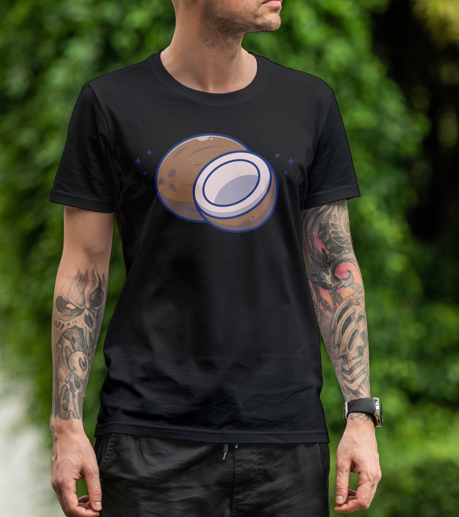 Coconut Fruit Whole And Half T-Shirt