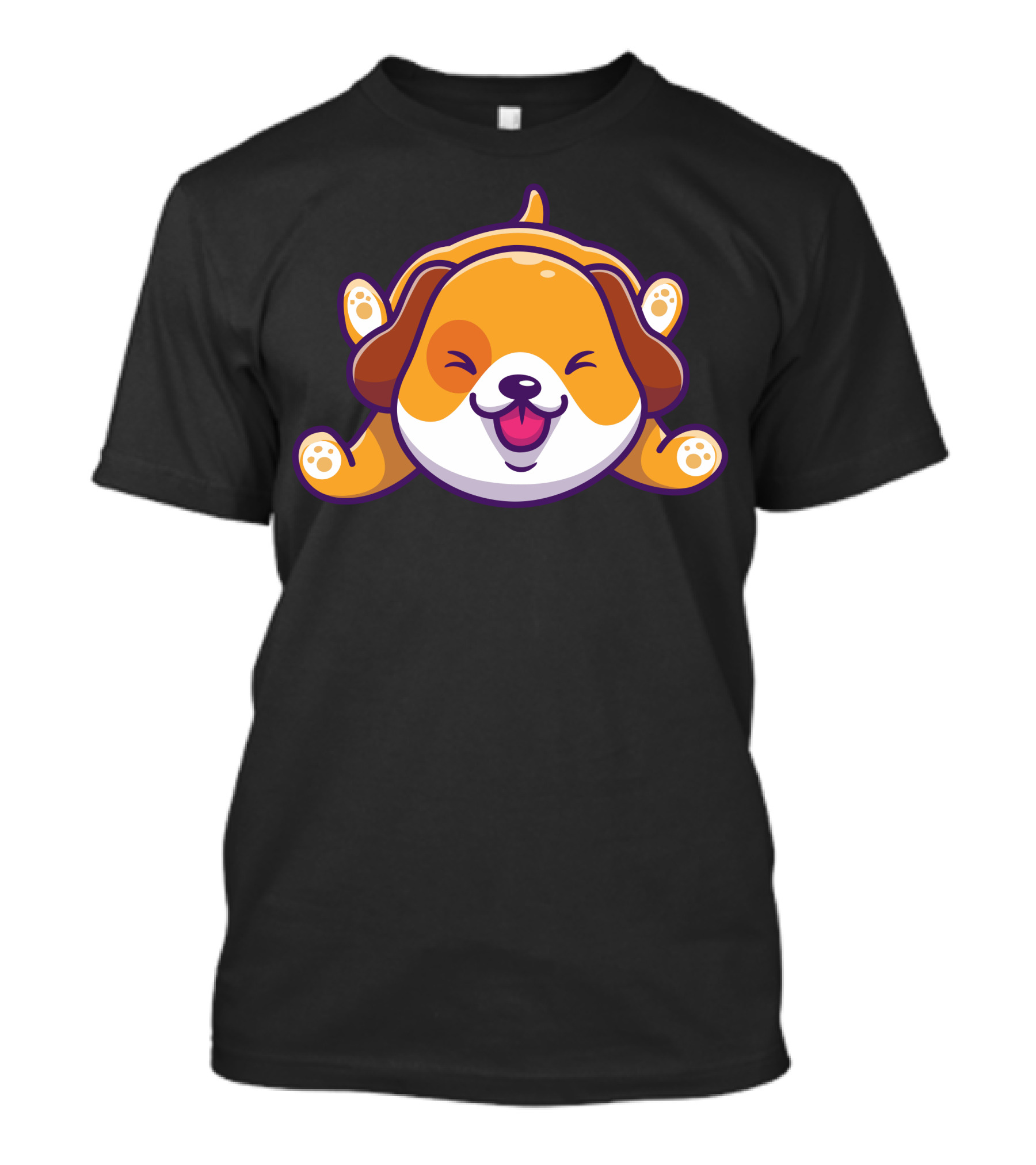 Happy Dog Cartoon Character Playing Energetically T-Shirt