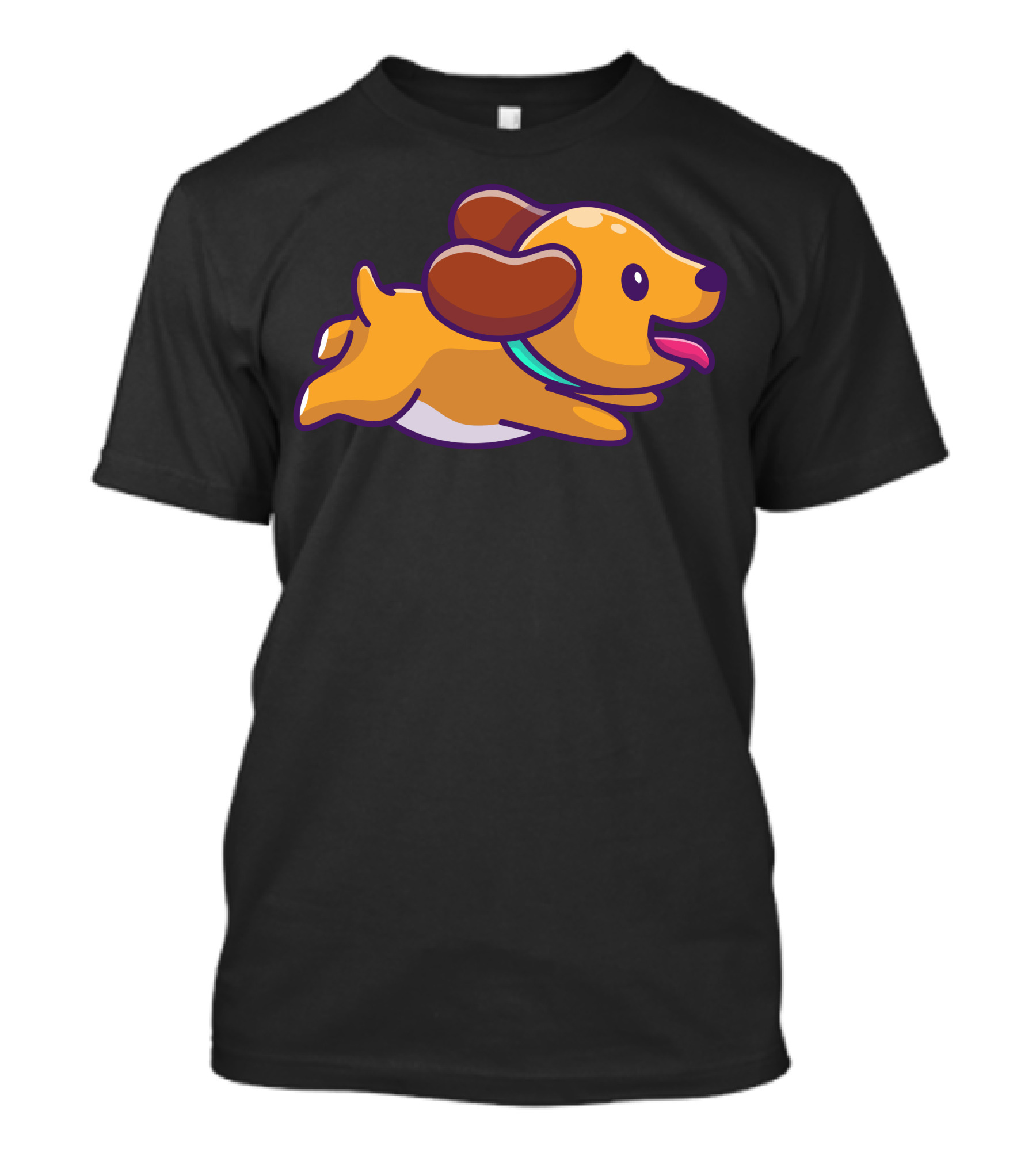 Cute Dog Running Playfully With Tongue Out T-Shirt