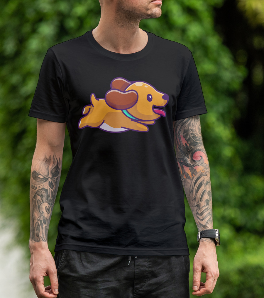 Cute Dog Running Playfully With Tongue Out T-Shirt