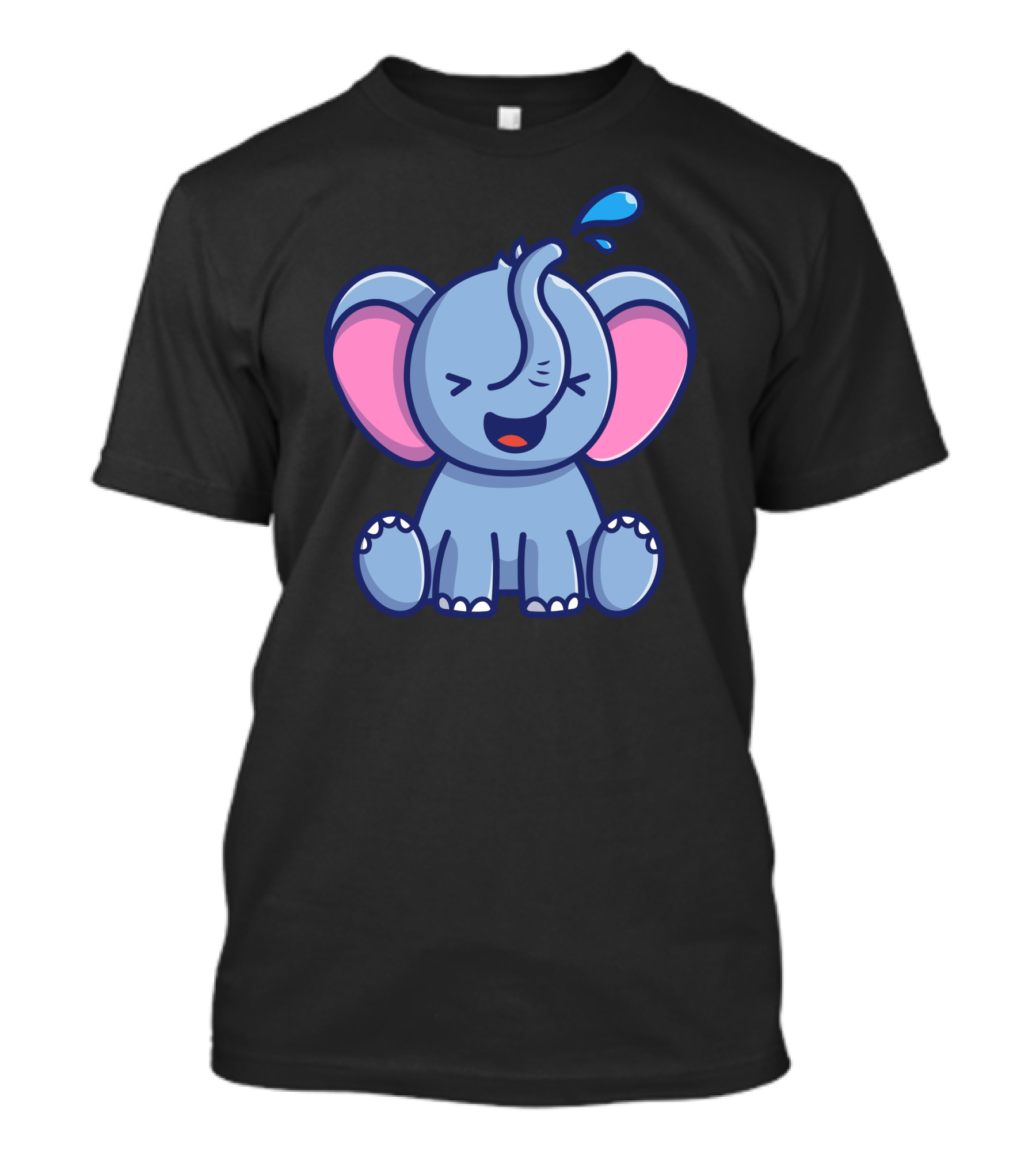 Cute Elephant Playing With Water Droplets T-Shirt