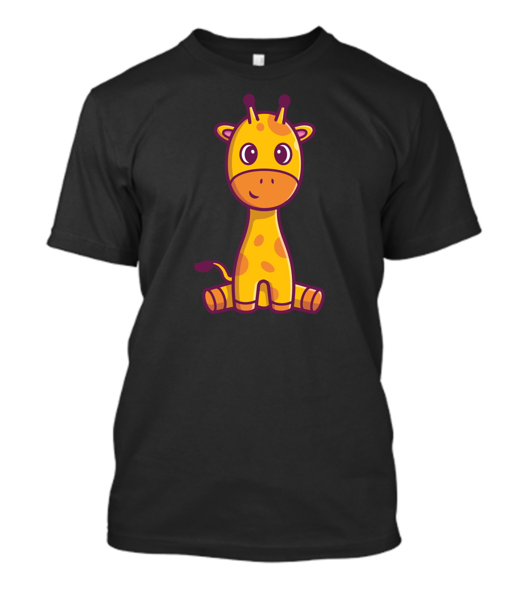 Cute Giraffe Sitting Cartoon T-Shirt