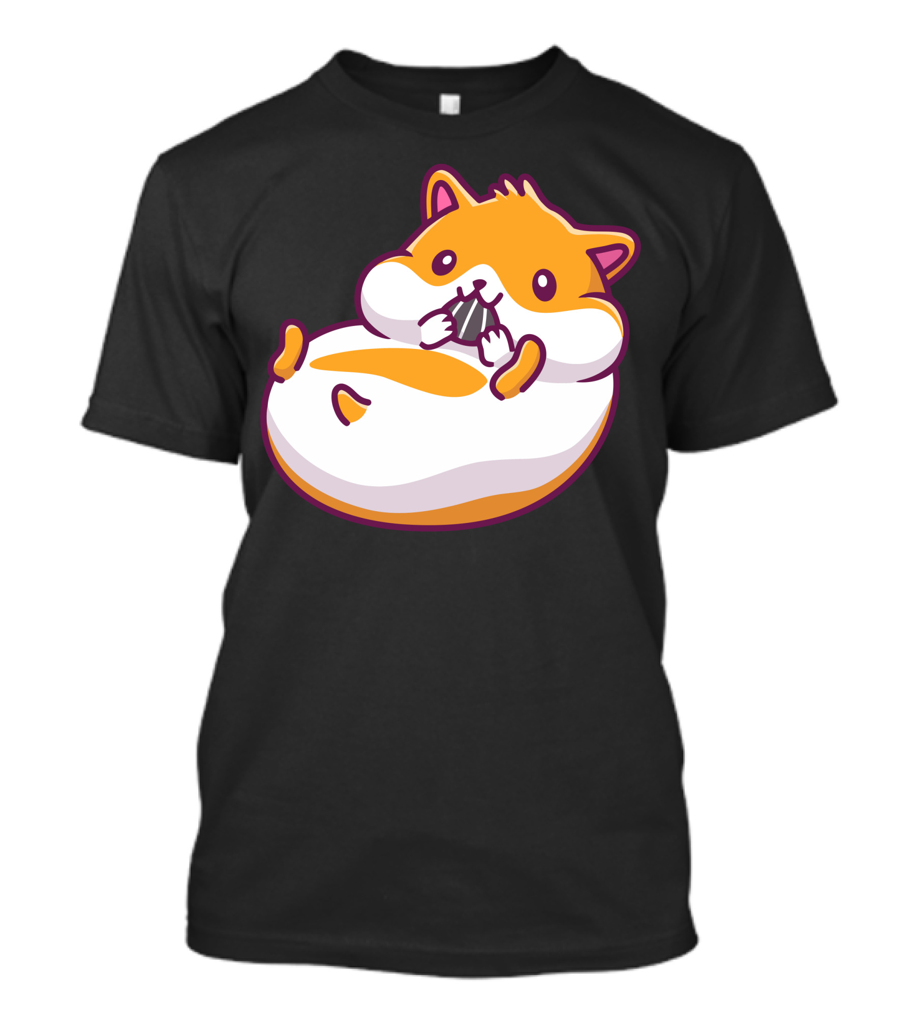 Cute Hamster Snacking Playfully With Chubby Cheeks T-Shirt