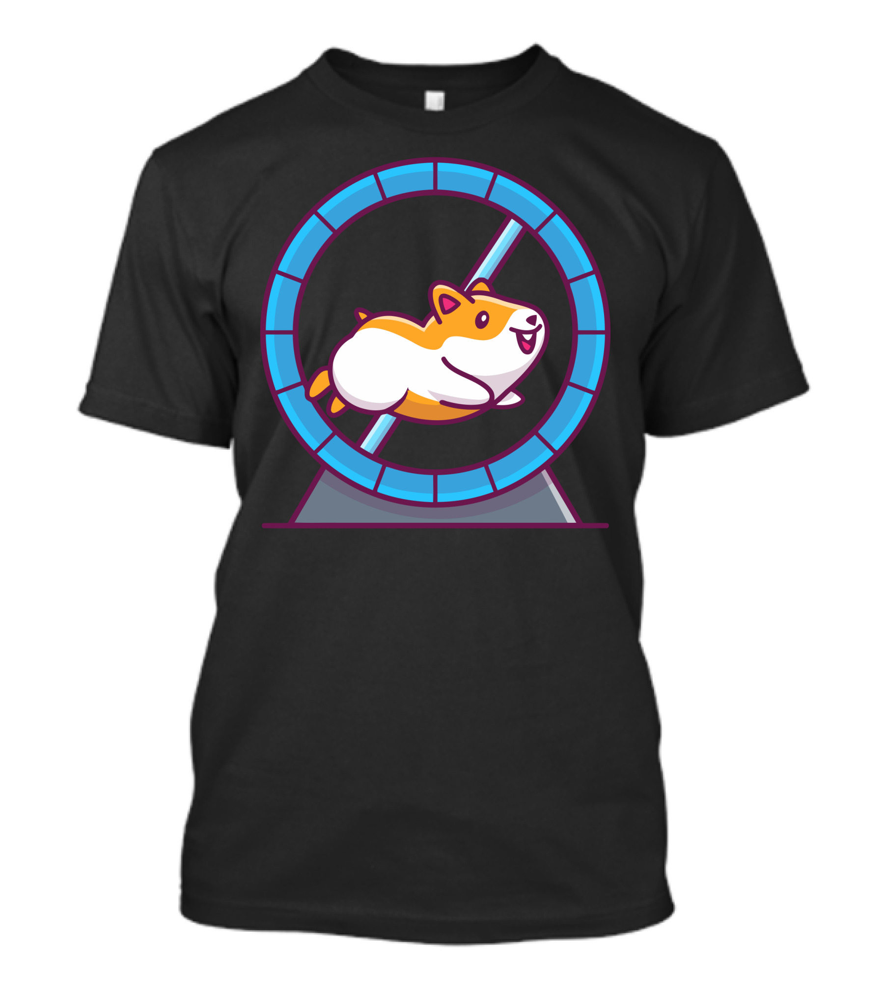 Cute Hamster Running On Exercise Wheel T-Shirt