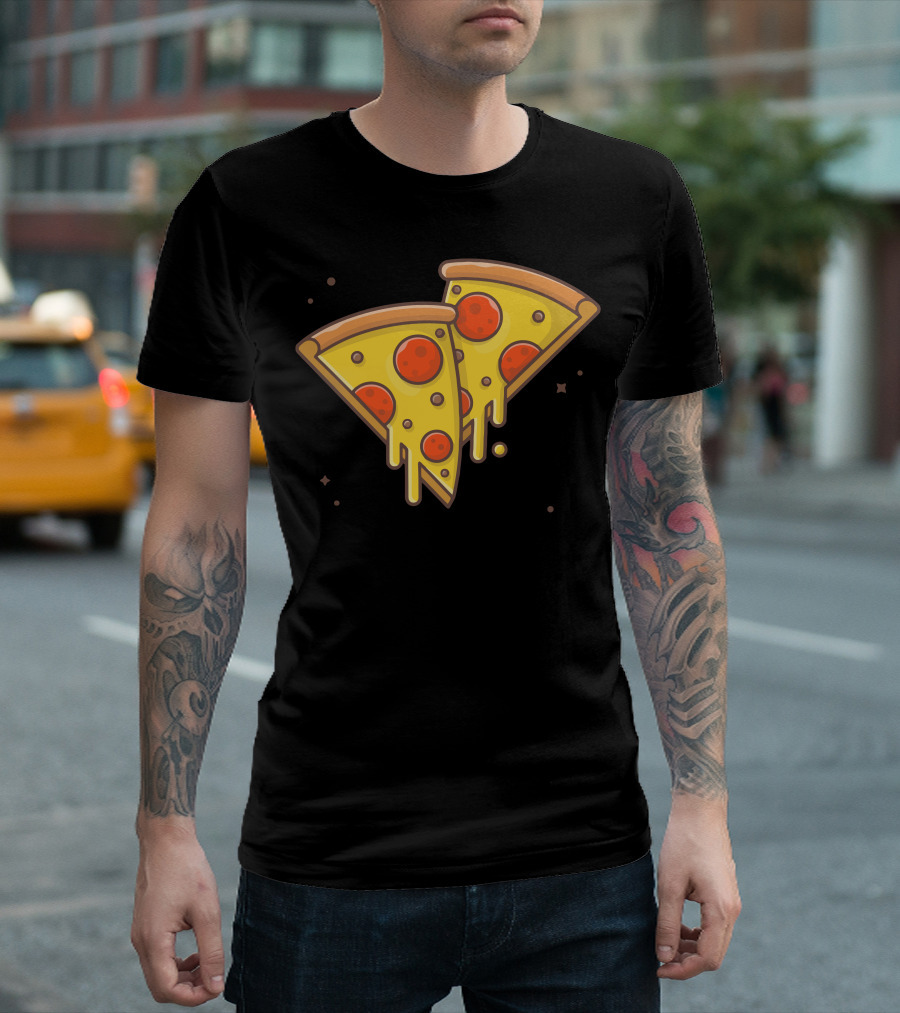 Double Slice Of Pepperoni Pizza With Melted Cheese T-Shirt