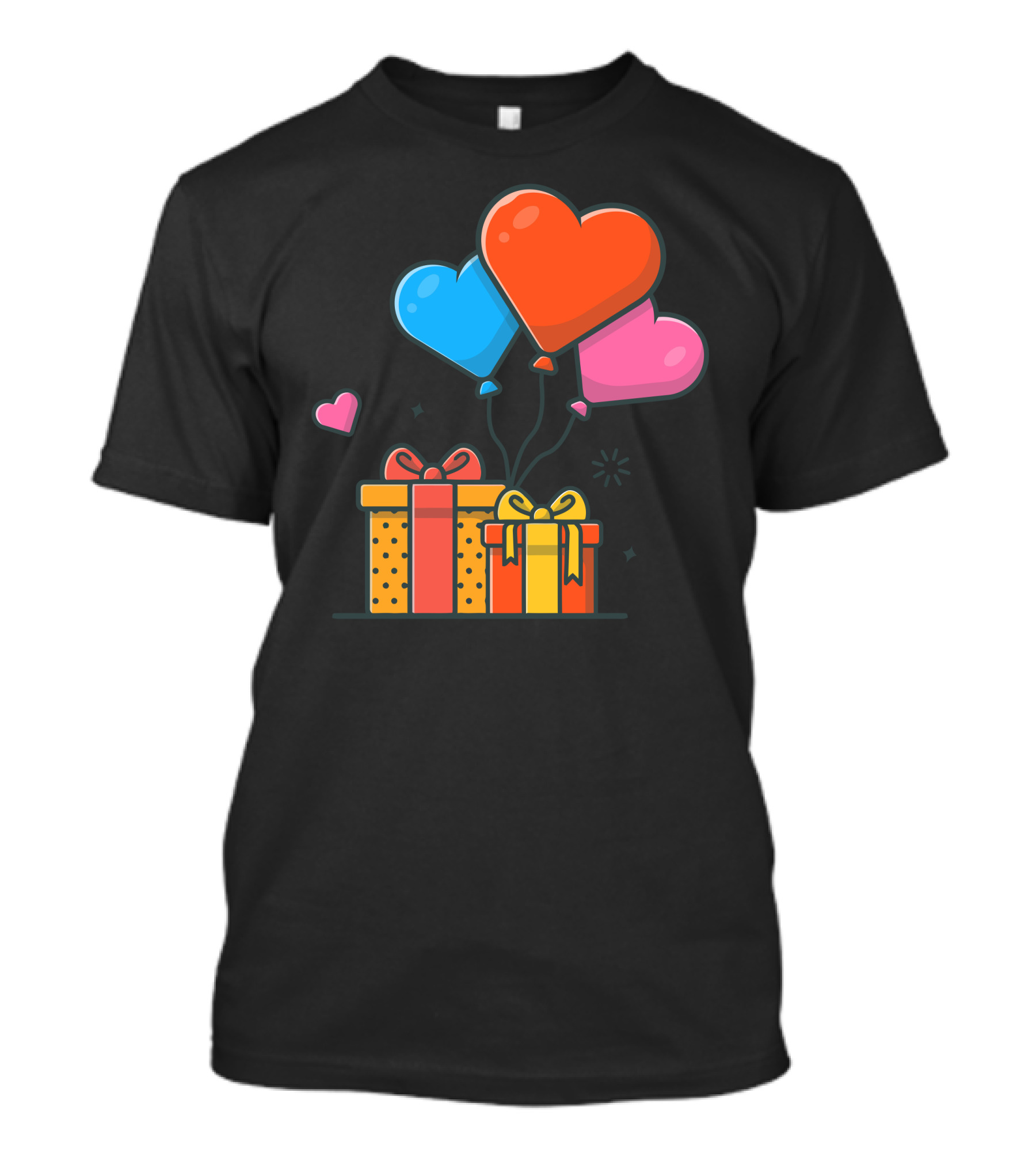 Love Balloons Heart-Shaped With Gifts Box T-Shirt
