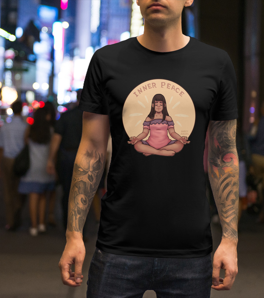Inner Peace Meditating Woman Illustration By Marcy Rangel T-Shirt