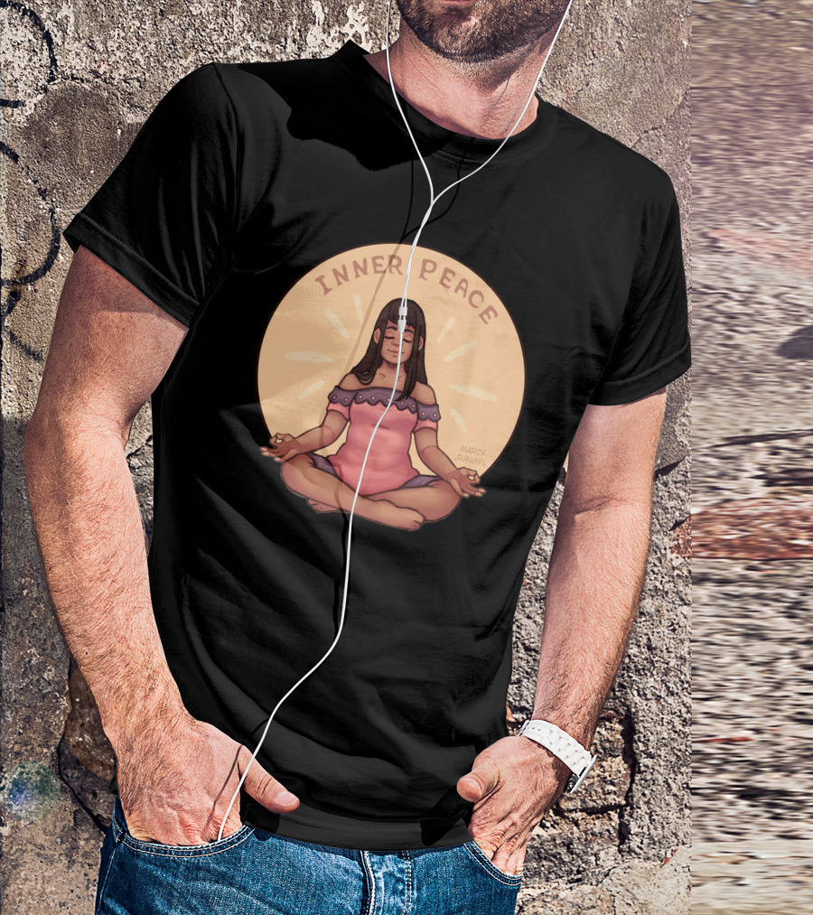 Inner Peace Meditating Woman Illustration By Marcy Rangel T-Shirt