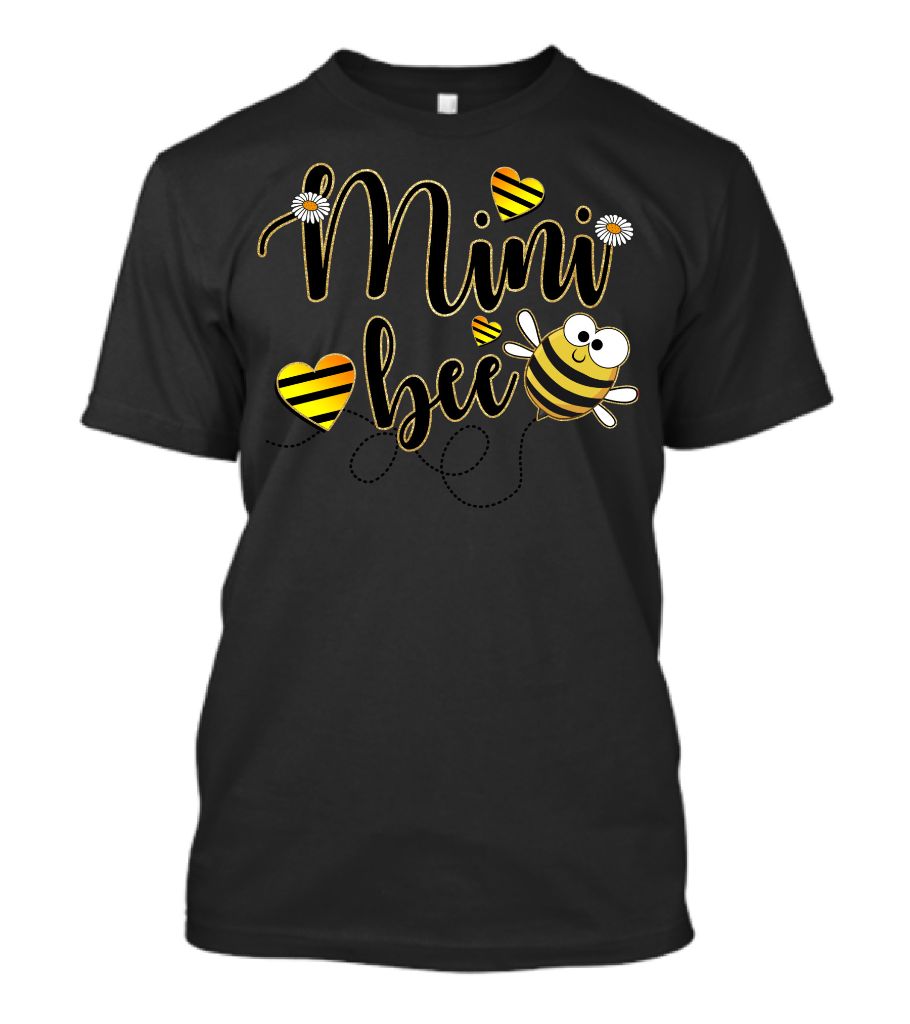 Mini Bee Cute Striped Hearts And Daisies T-Shirt