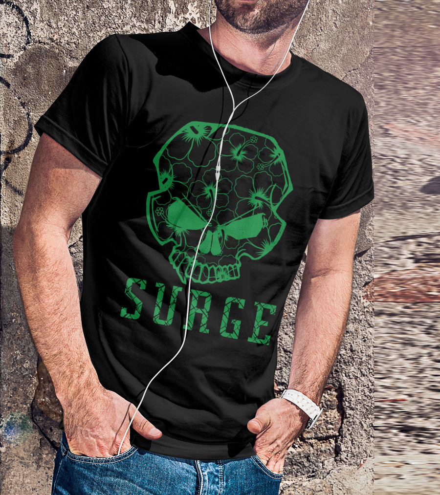 Surge Hawaiian Floral Skull T-Shirt