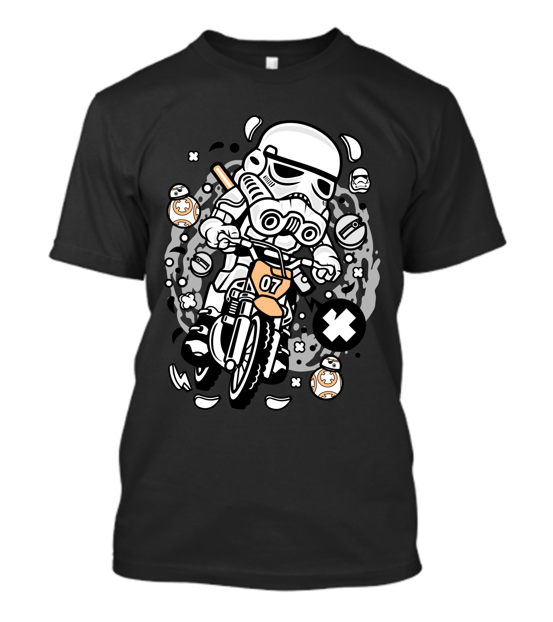 Trooper Motocross Stormtrooper BB-8 Dirt Bike Adventure T-Shirt