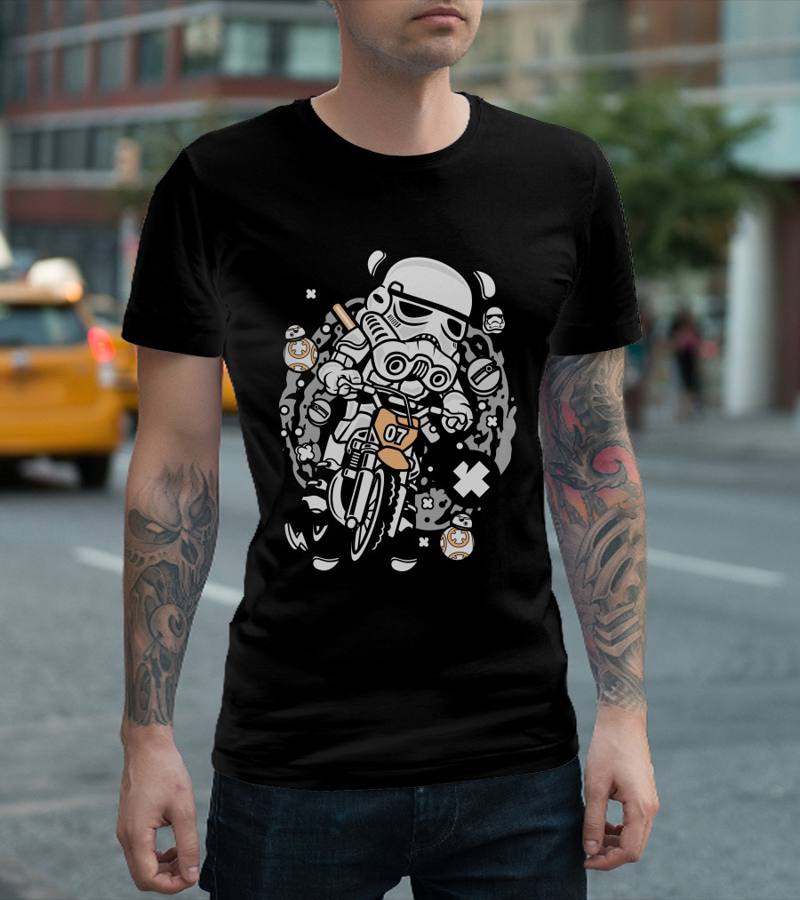 Trooper Motocross Stormtrooper BB-8 Dirt Bike Adventure T-Shirt