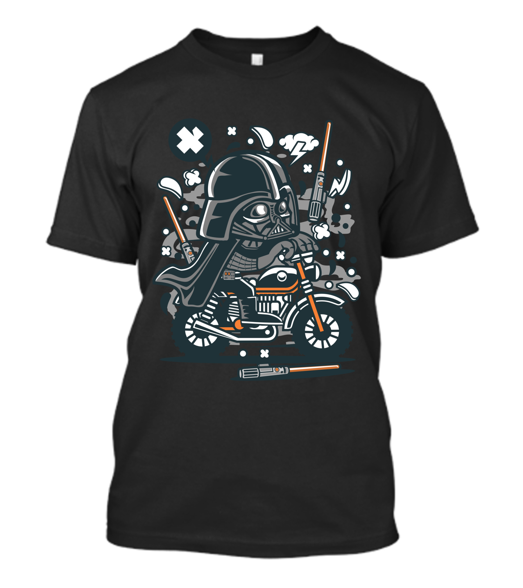 Vader Riding Motocross With Lightsabers And Iconic Helmet T-Shirt