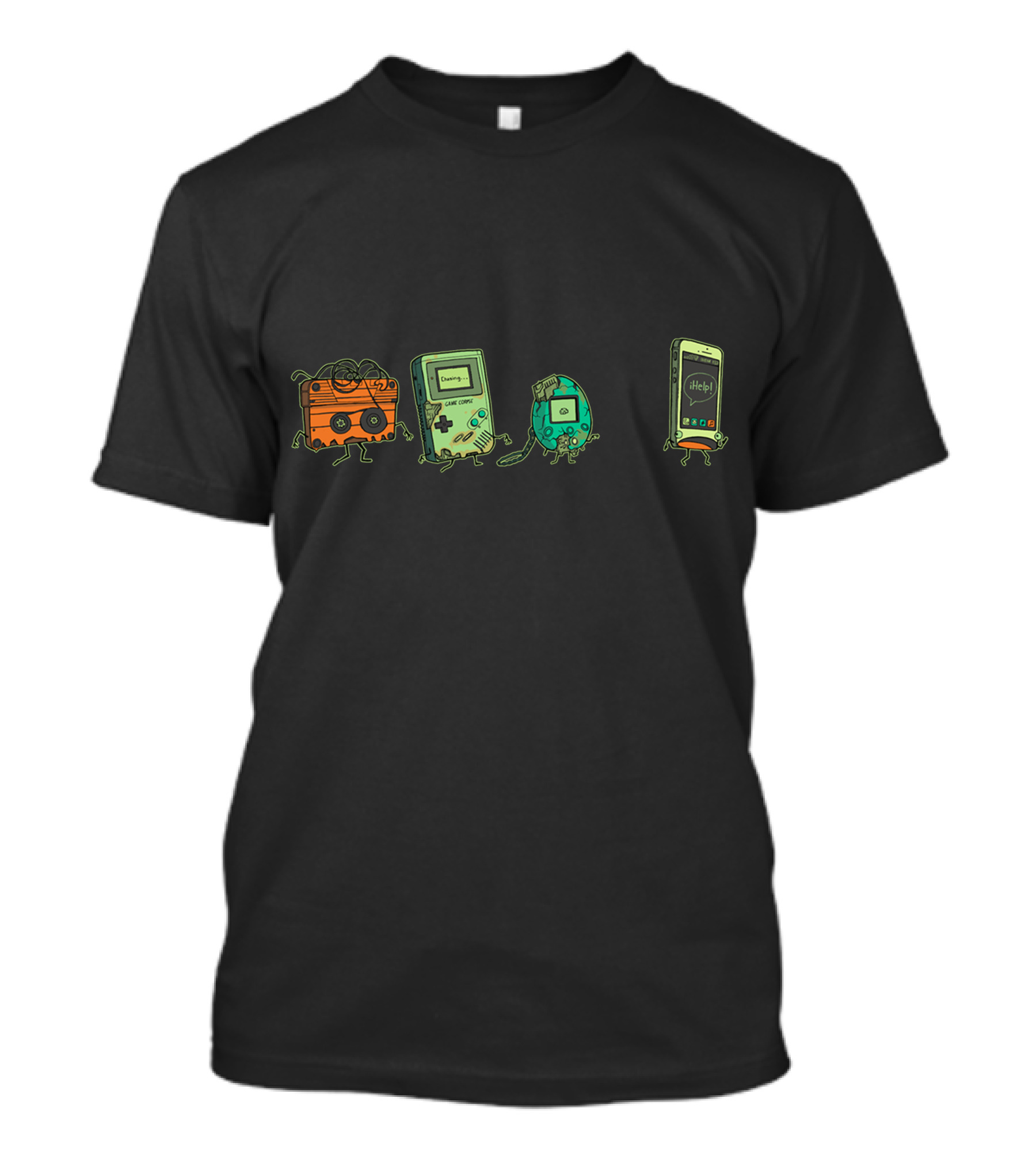 Retro Cassette Game Console Tamagotchi Smartphone Evolution 90s Nostalgia T-Shirt