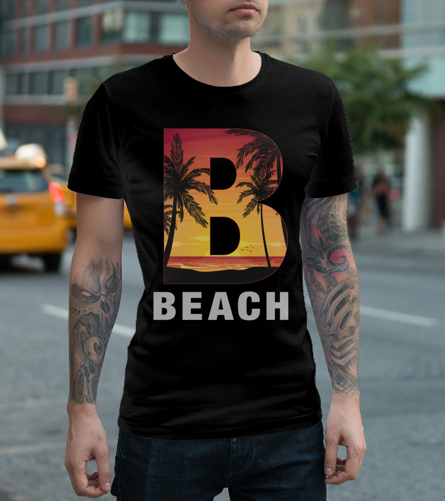 Beach Sunset Palm Trees T-Shirt