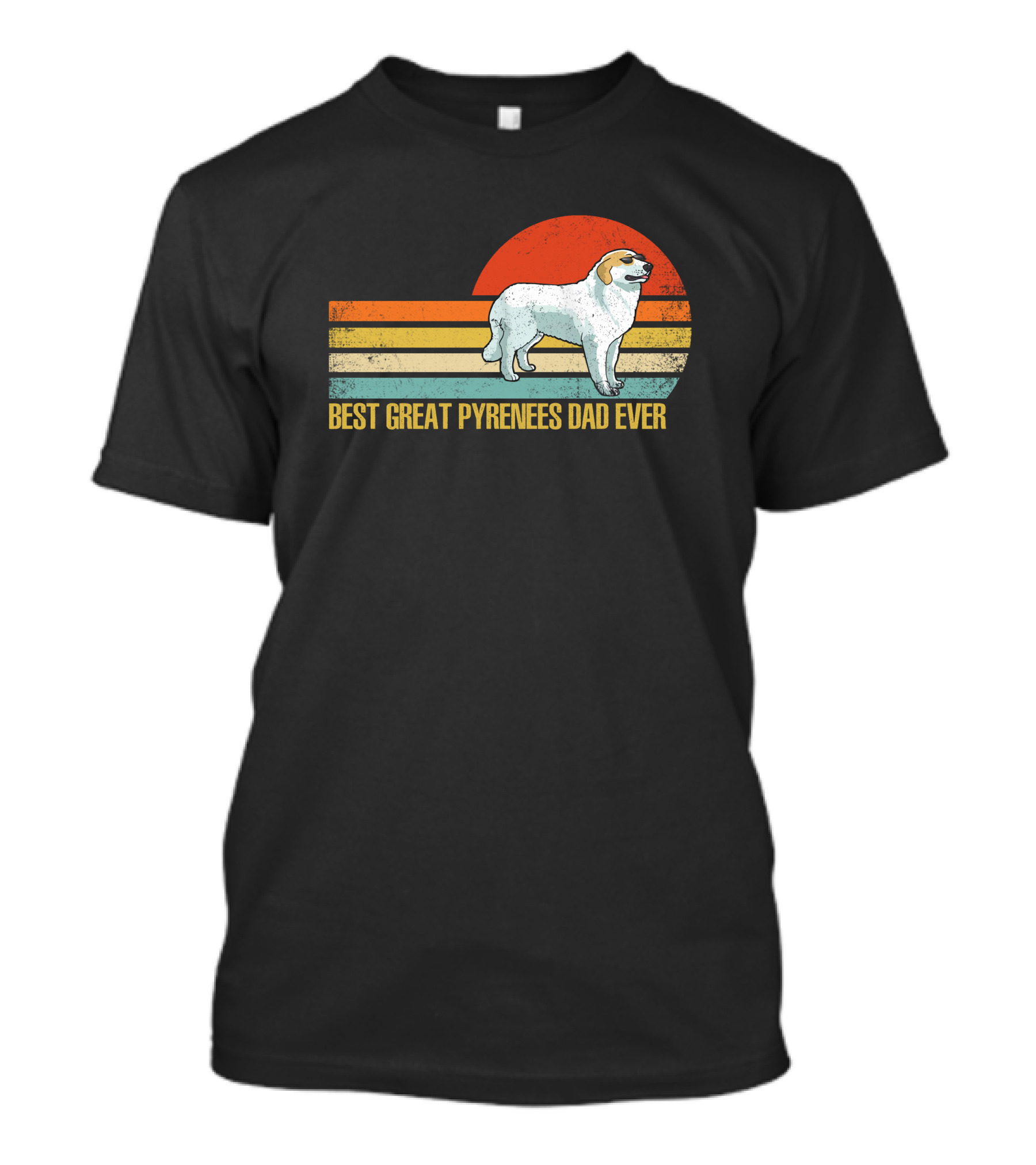 Best Great Pyrenees Dad Ever Vintage Sunset T-Shirt