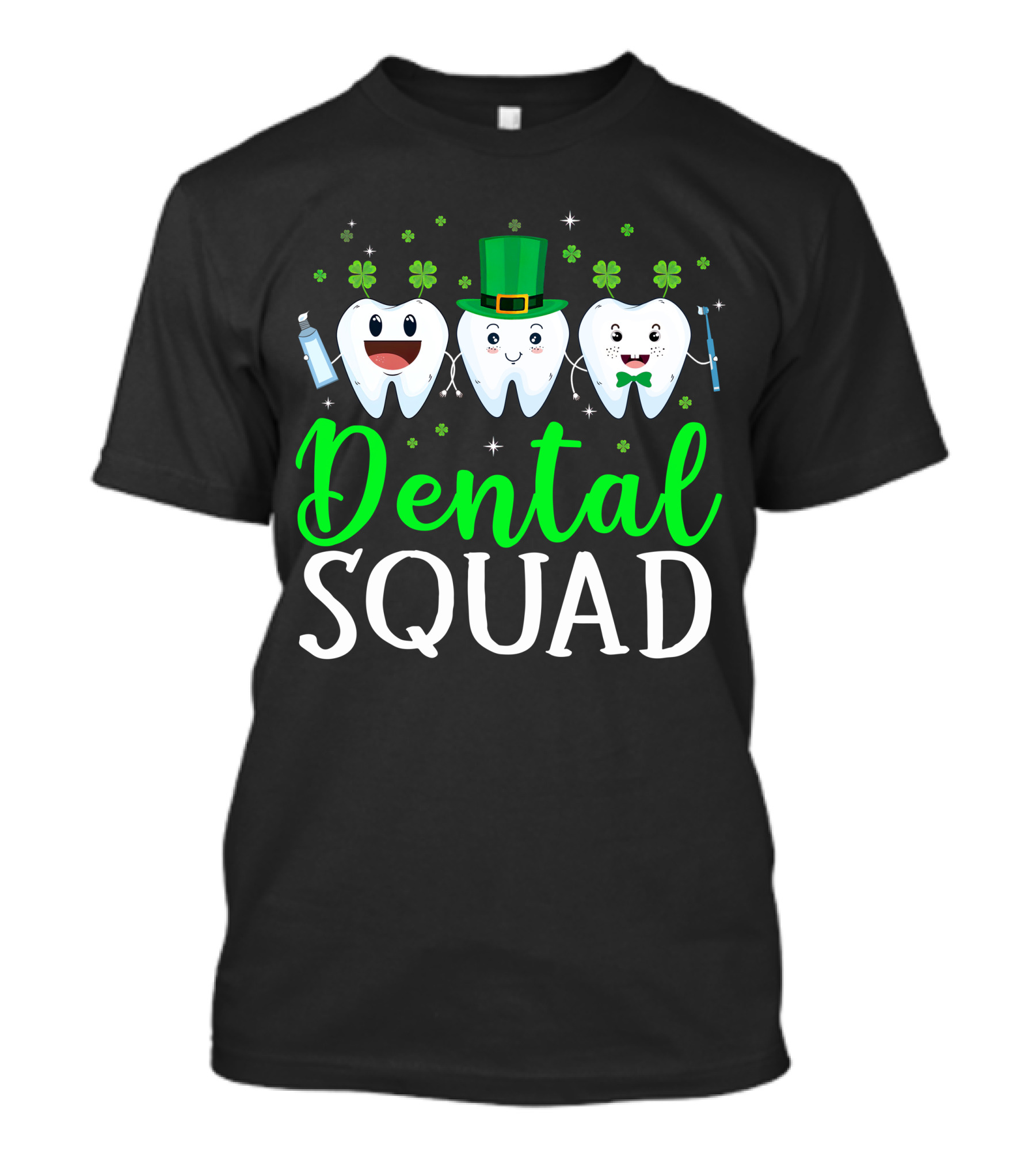 Dental Squad Shamrock Toothbrush St. Patrick's Day T-Shirt