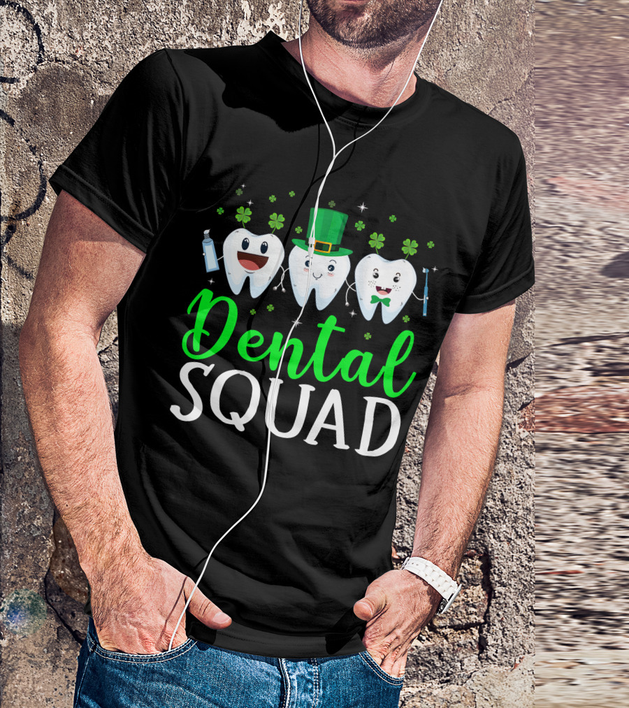 Dental Squad Shamrock Toothbrush St. Patrick's Day T-Shirt