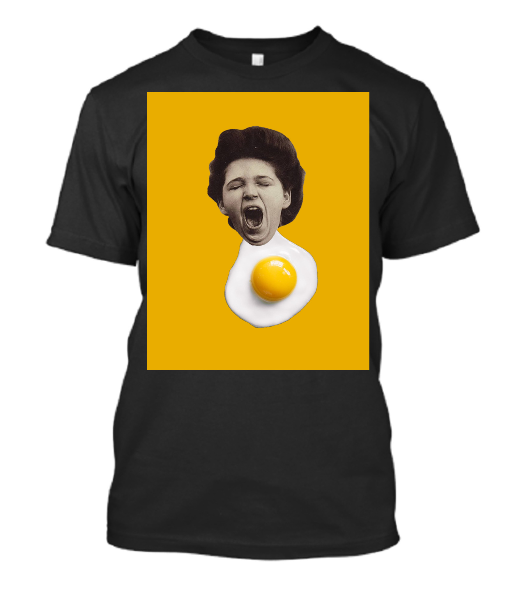 Egg Yawn Funny Surreal Collage Mashup T-Shirt