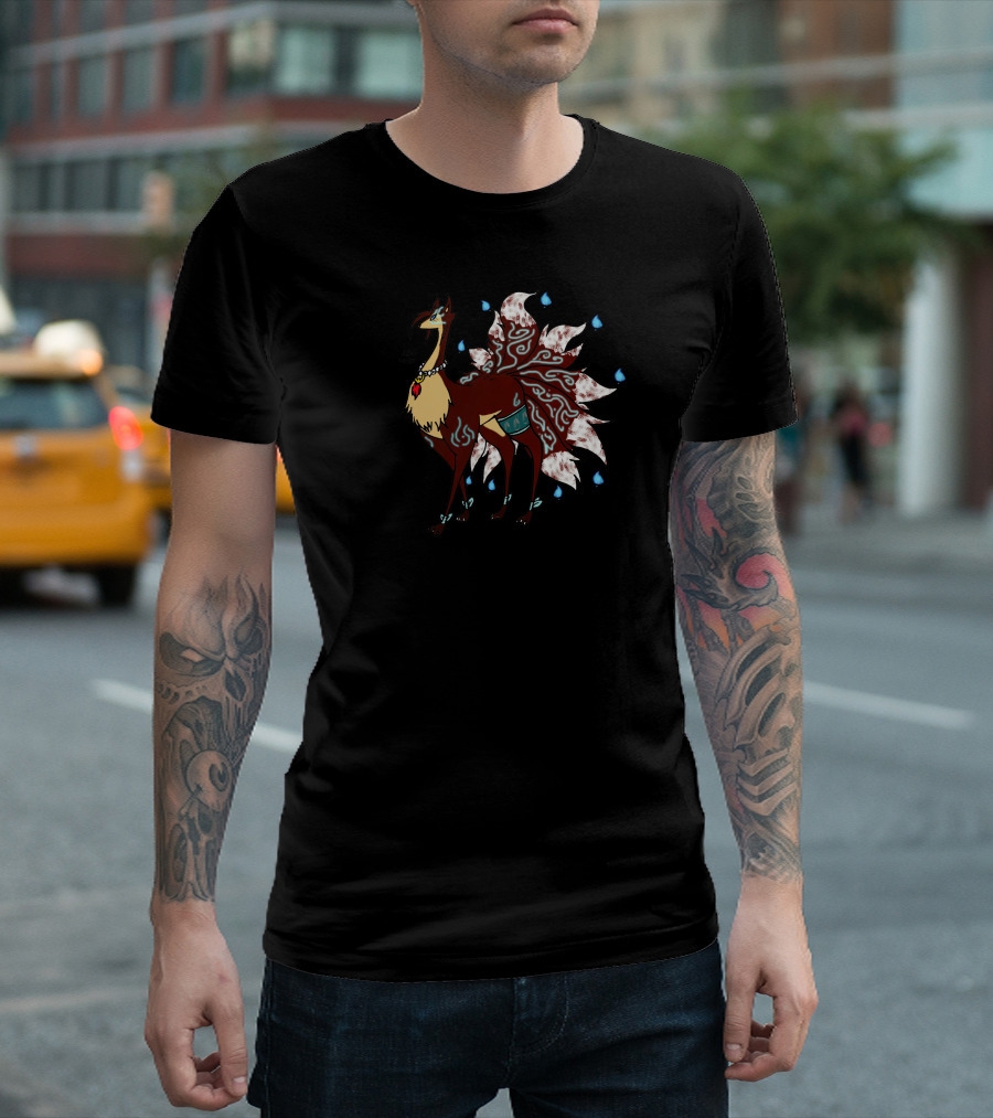 Full Kitsune Mythical Spirit With Nine Tails T-Shirt