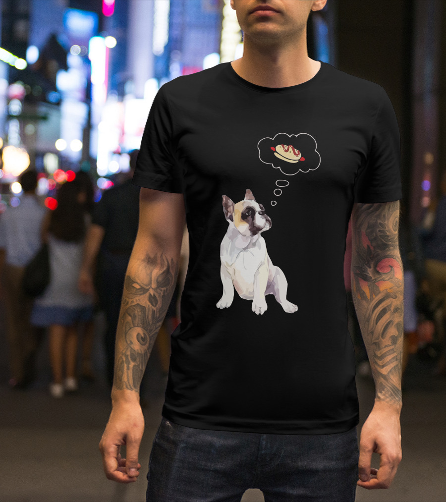 Bulldog Dreaming Of A Hot Dog T-Shirt