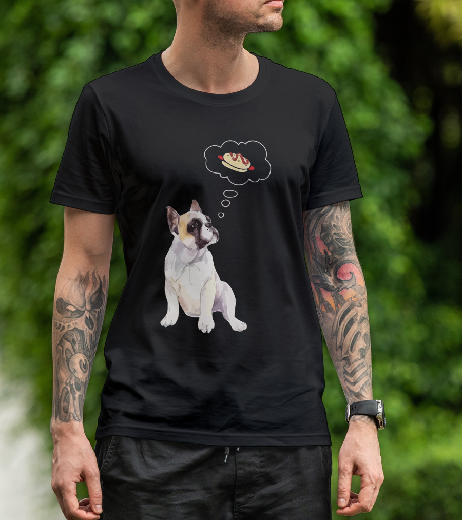 Bulldog Dreaming Of A Hot Dog T-Shirt