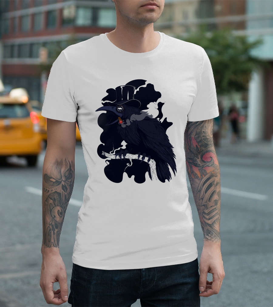 Gentlecrow Smoking Cigar With Top Hat And Goggles T-Shirt