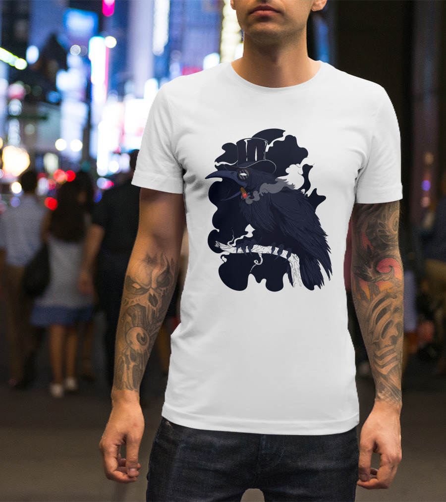 Gentlecrow Smoking Cigar With Top Hat And Goggles T-Shirt