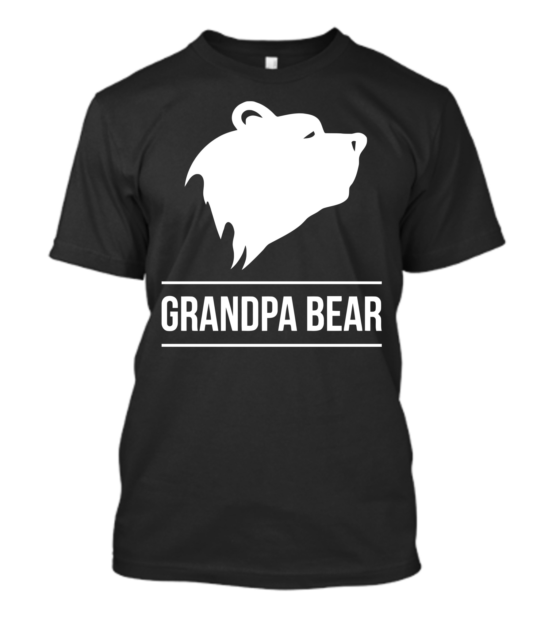Grandpa Bear Silhouette Head Outline T-Shirt