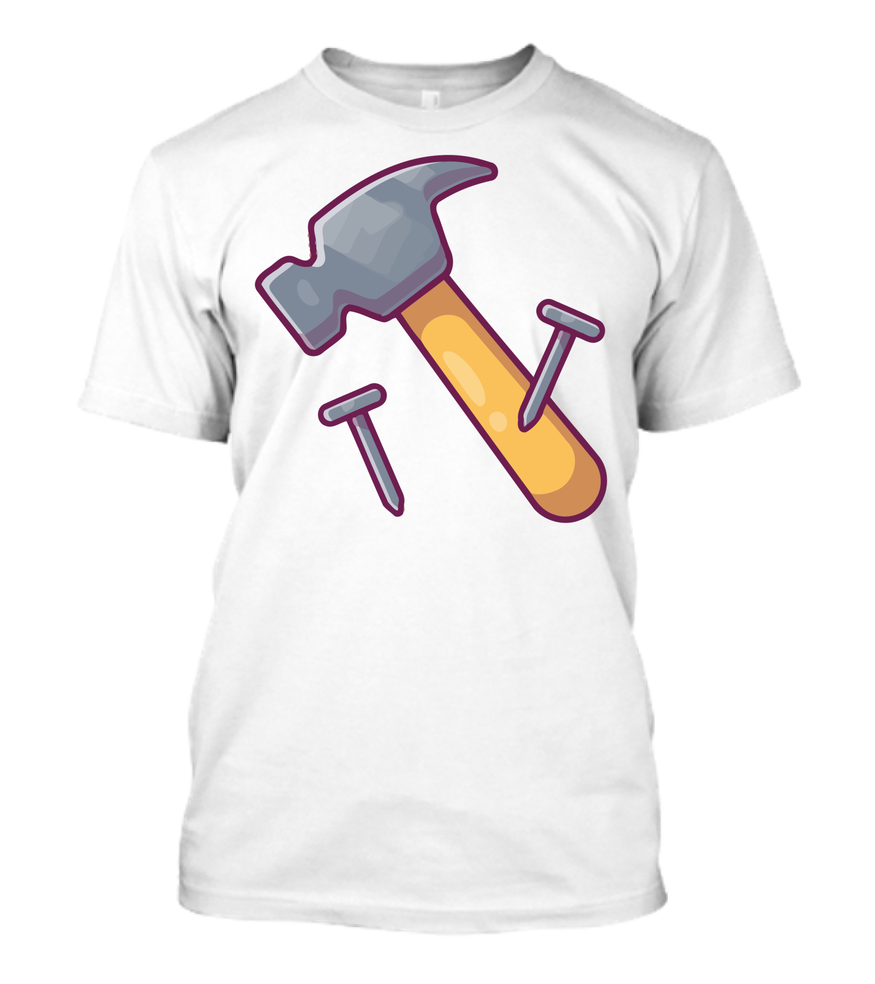 Hammer And Nail Cartoon T-Shirt