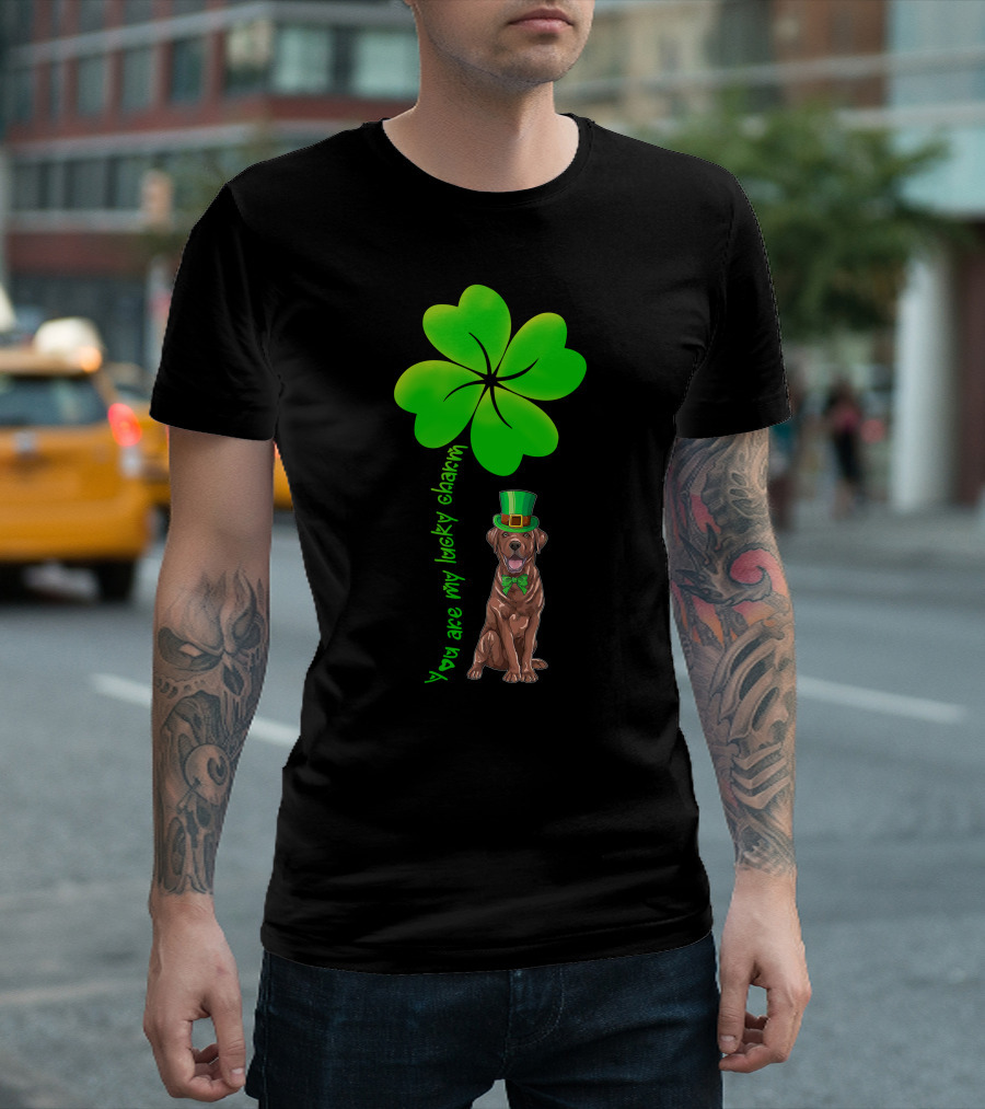 Labrador Retriever Dog You Are My Lucky Charm St Patrick's Day Clover Hat T-Shirt