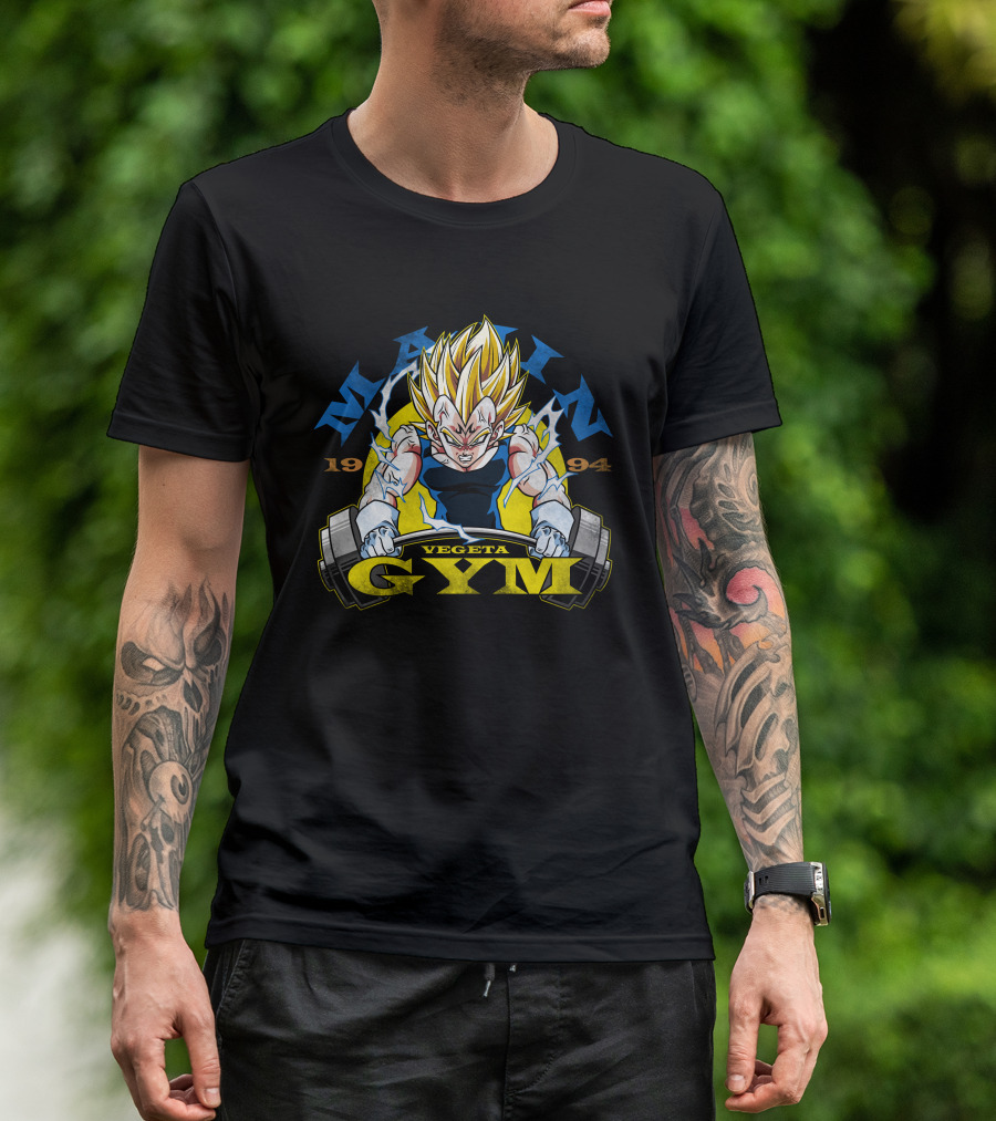 Majin Vegeta Gym 1994 Powerlifting Training T-Shirt