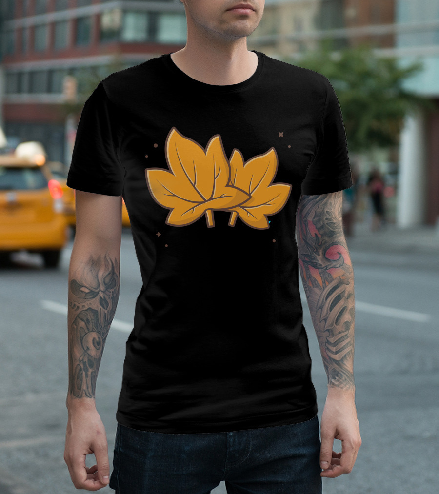 Maple Autumn Leaves Gold Leaf T-Shirt