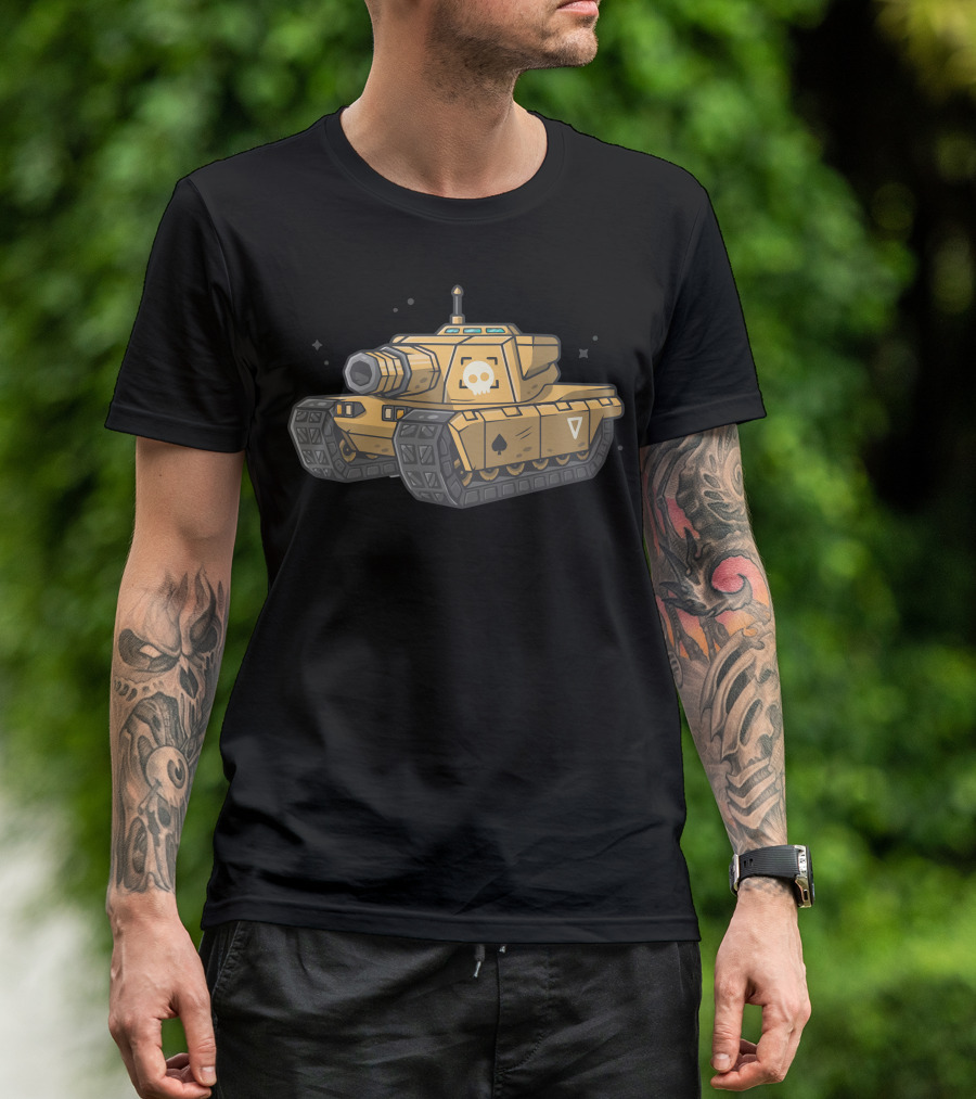 Mini Tank Battle Skull And Spade Emblem T-Shirt