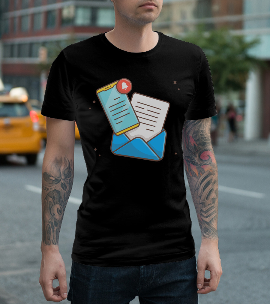 Mobile Mail Message Notification Icon Communication T-Shirt