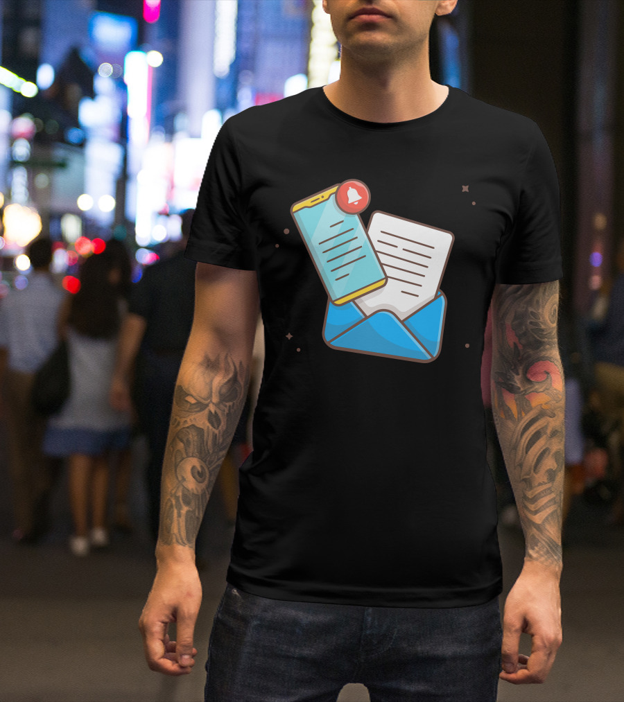 Mobile Mail Message Notification Icon Communication T-Shirt