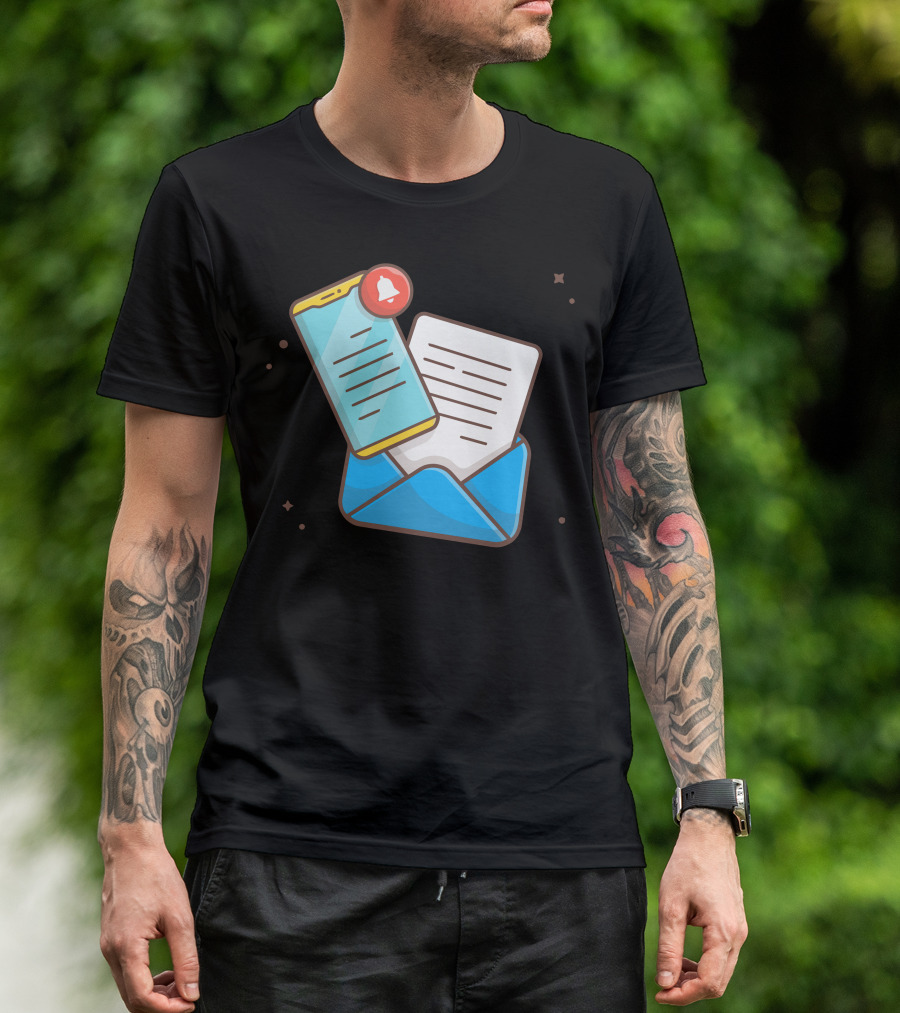 Mobile Mail Message Notification Icon Communication T-Shirt