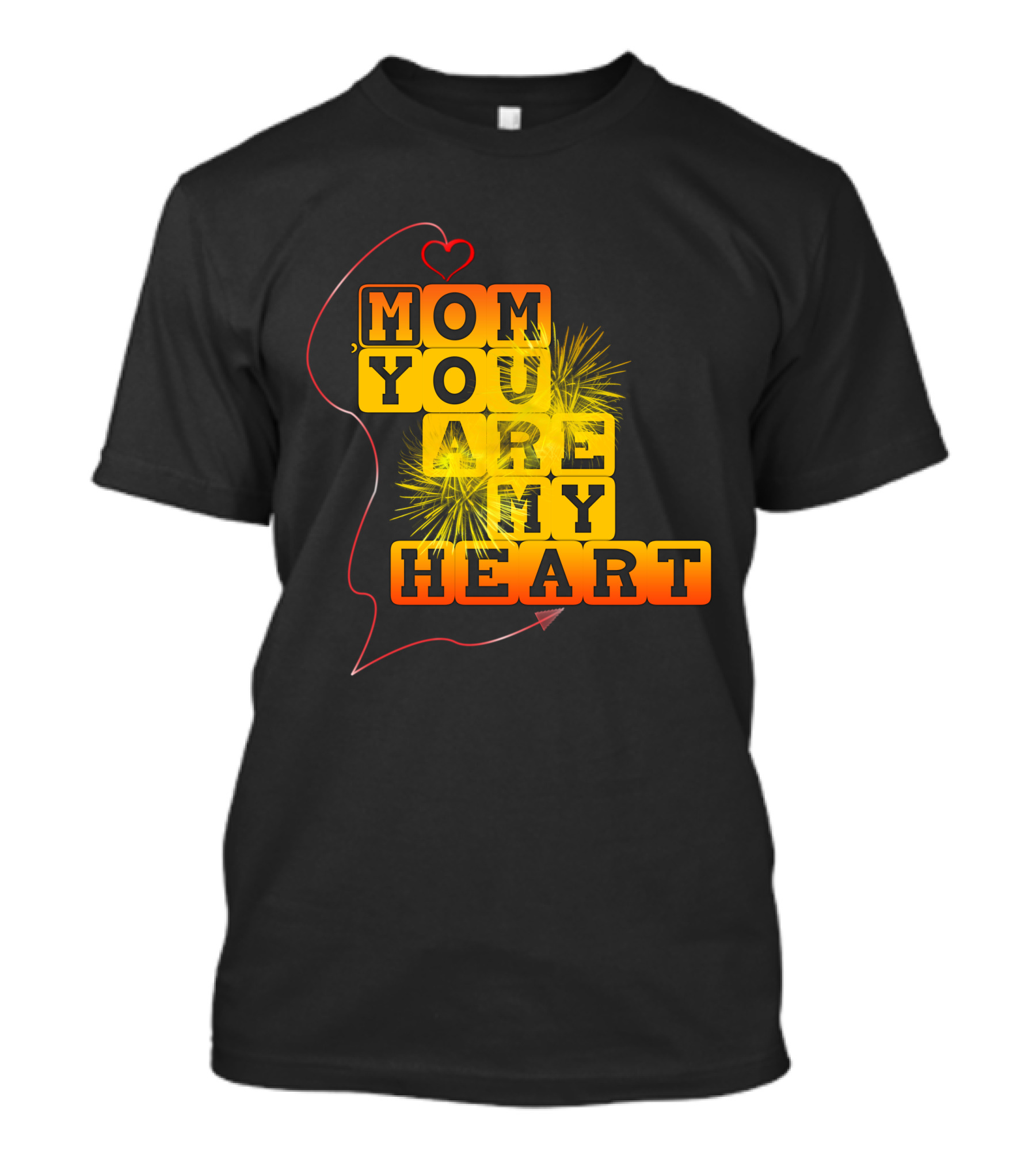 MOM YOU ARE MY HEART Sentiment With Heart Silhouette And Sparkle Elements T-Shirt