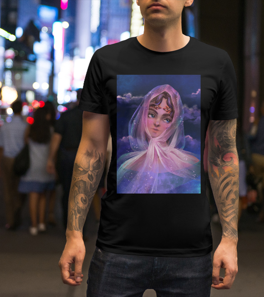 Mother Of Night Enveloped In Celestial Veil T-Shirt