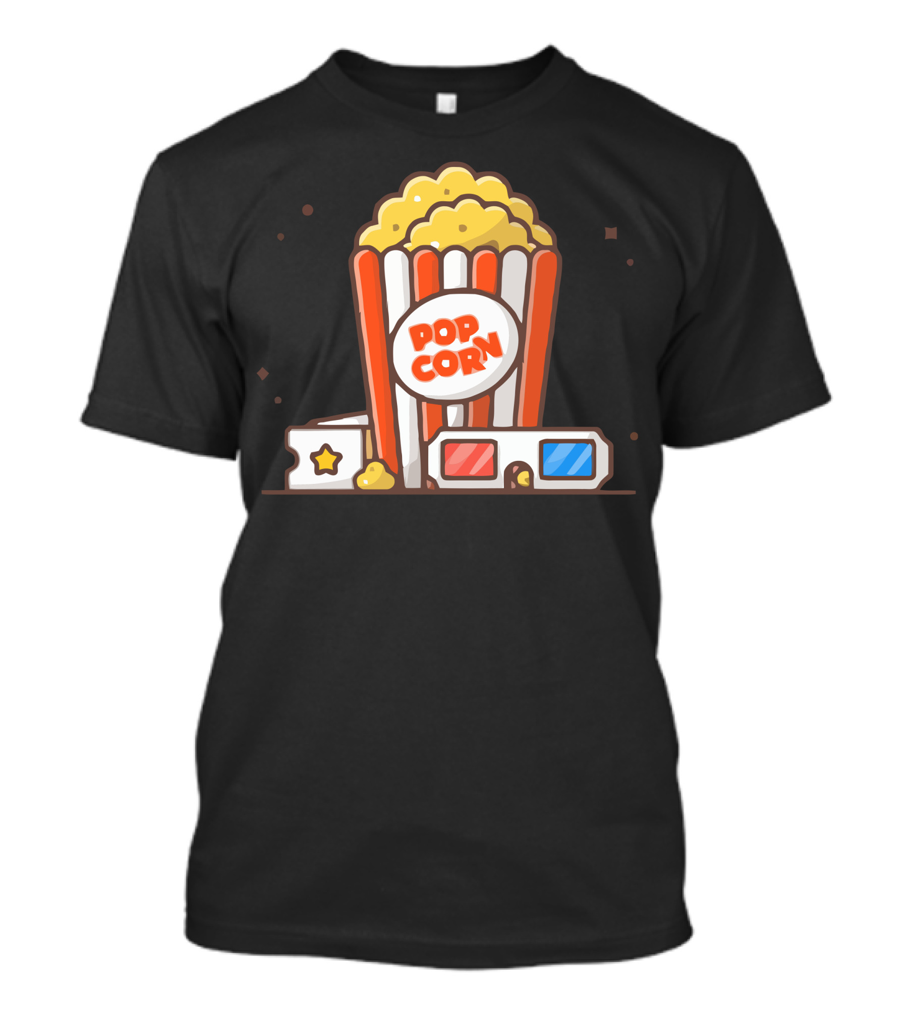 Movie Time Popcorn 3D Glasses Movie Ticket T-Shirt