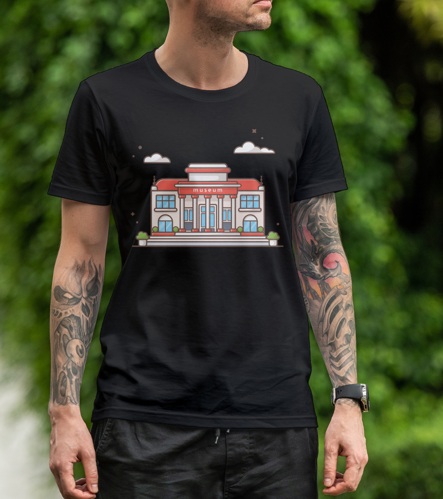 Museum Illustrated Architecture Front View T-Shirt